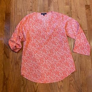 Coral split neck top small